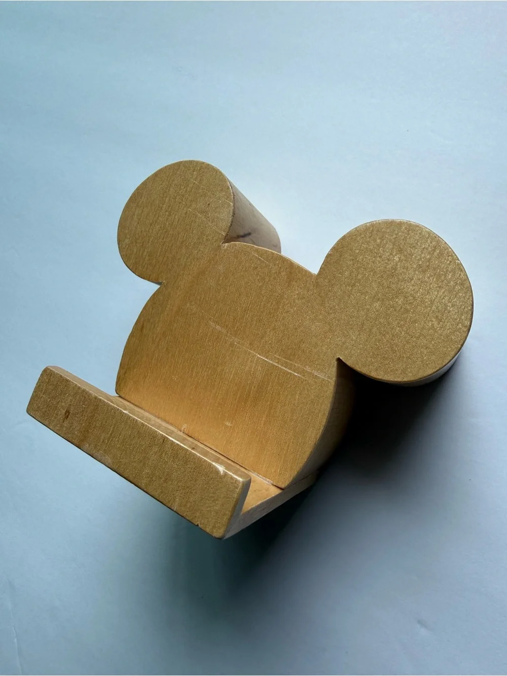 Disney Wooden Decorative Block in Natural Wood and Black